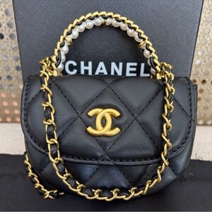GWP Chanel Black Quilted Leather Mini Bag